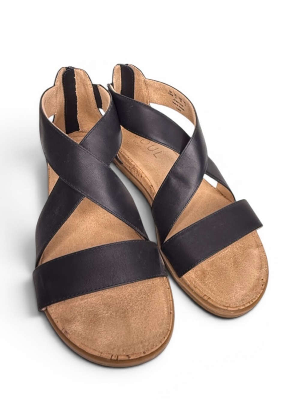 Soul Naturalizer Black Leather Strappy Sandals Size 8.5W